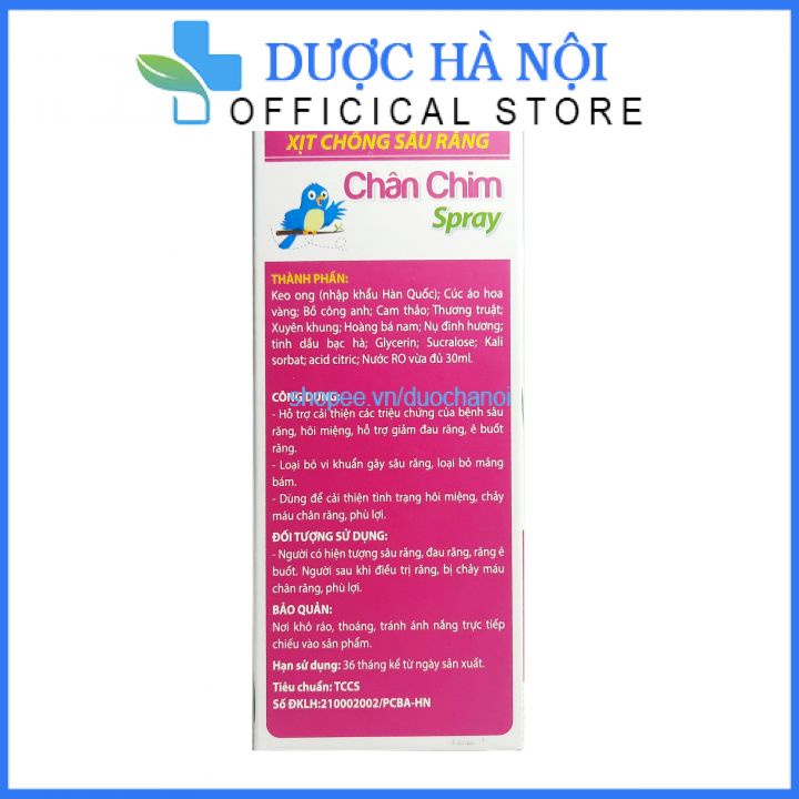Xịt chống sâu răng Chân chim Spray - giảm đau răng , ê buốt