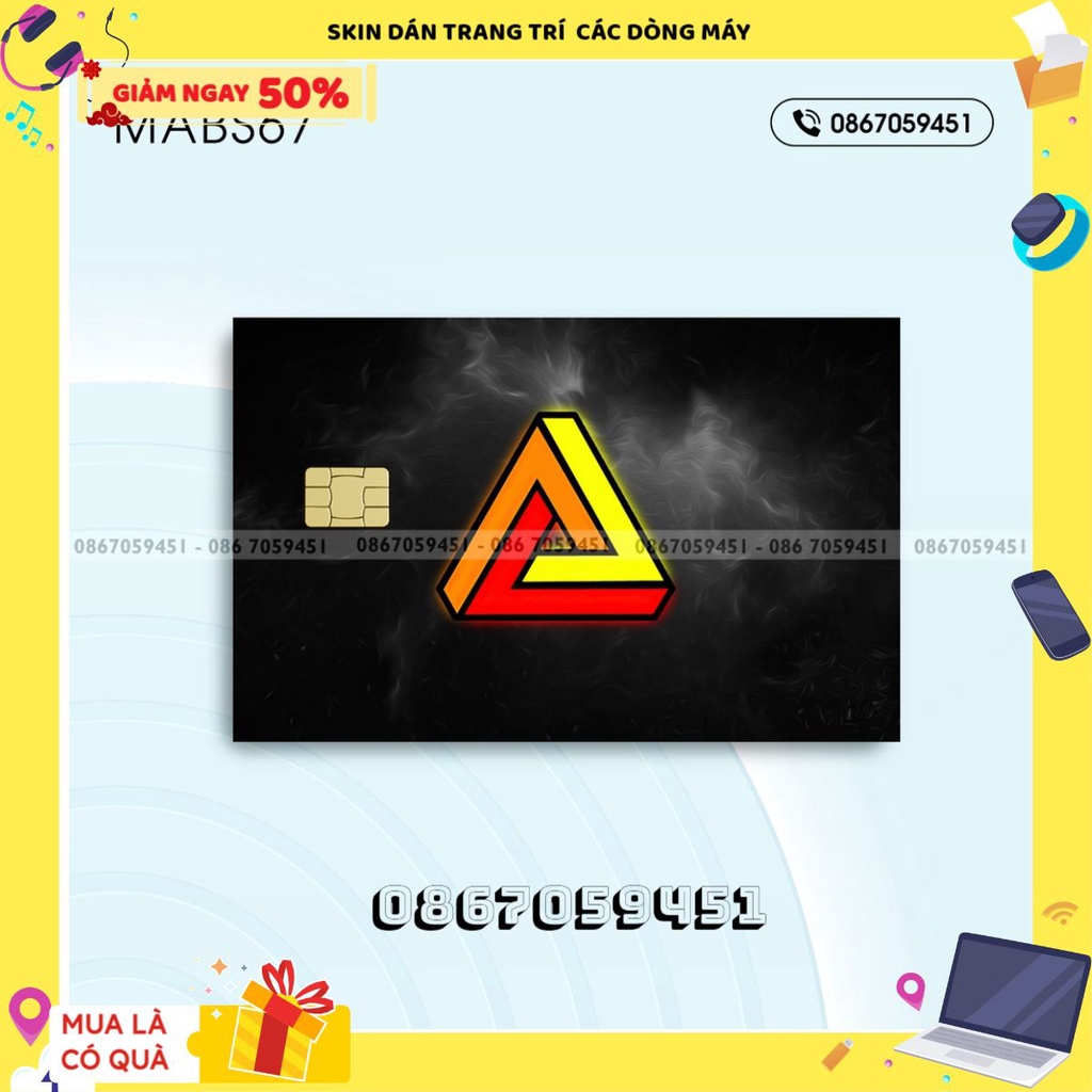 Miếng dán Decal thẻ ATM, thẻ chung cư, thẻ thang máy, thẻ gửi xe, Thẻ Ngân Hàng In 3D sắc sảo