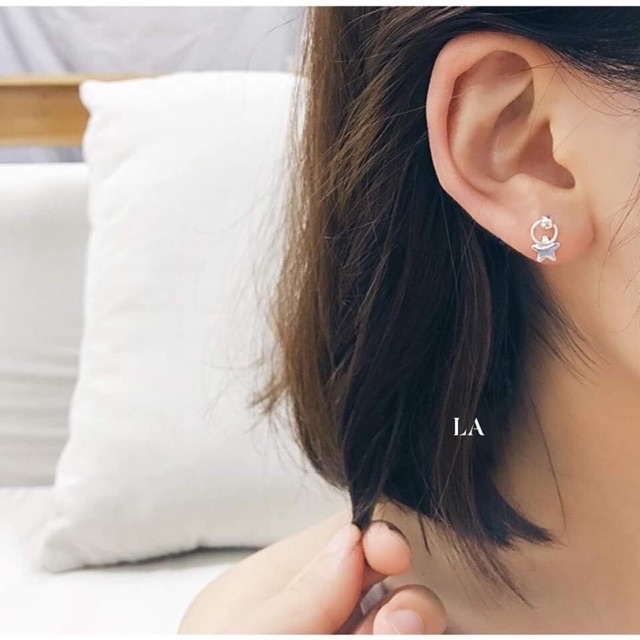 Bông tai nữ choker tim và sao cá tính - chuẩn bạc ta