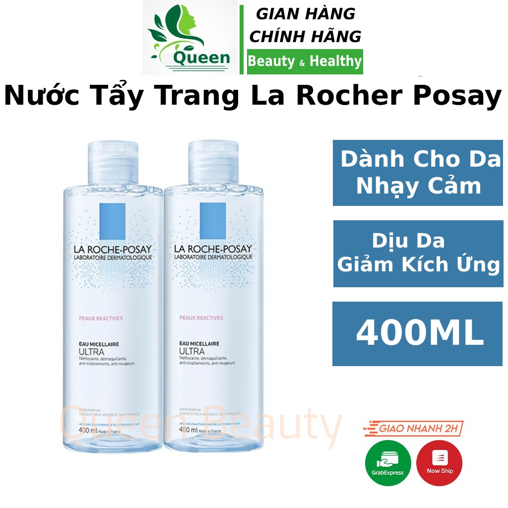 Nước tẩy trang La Roche-Posay Micellar Water 400ml da nhạy cảm da dầu mụn hỗn hợp làm sạch lỗ chân lông Queen.Beauty