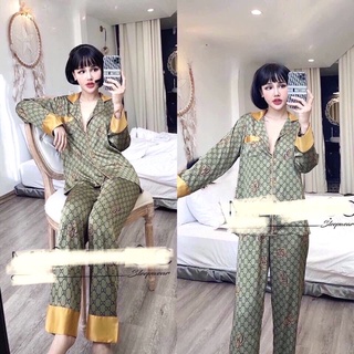 Bộ đồ ngủ lụa latin tay ngắn quần dài ngocboutique nữ đồ bộ ngủ pijama mặc nhà siêu hot