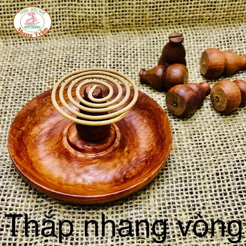 ĐĨA 3 LỖ KÈM HỒ LÔ GỖ HƯƠNG CẮM NHANG TRẦM K TĂM, NHANG CÓ TĂM, NHANG VÒNG- RẤT TIỆN LỢI, BỀN ĐẸP- TANU STORE