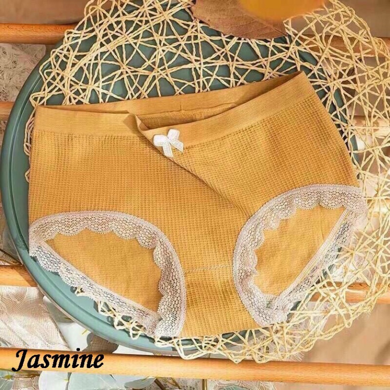 Quần lót nữ đính nơ cotton kháng khuẩn viền ren thoáng mát M02