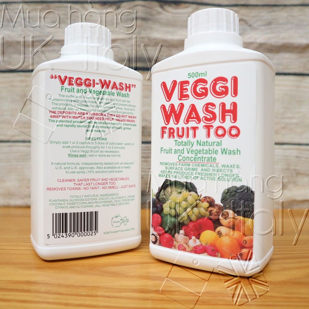 Nước rửa rau củ quả cô đặc Veggie Wash Fruit Too chiết xuất tự nhiên 500ml