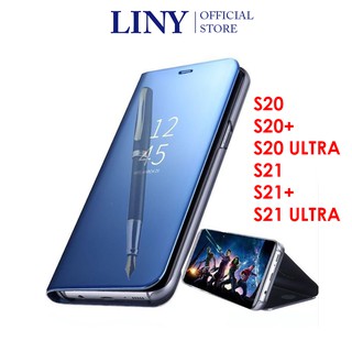 Ốp điện thoại nắp gập tráng gương cho Samsung Galaxy S20 S20+ S20 Ultra S21 S21+ S21 Ultra