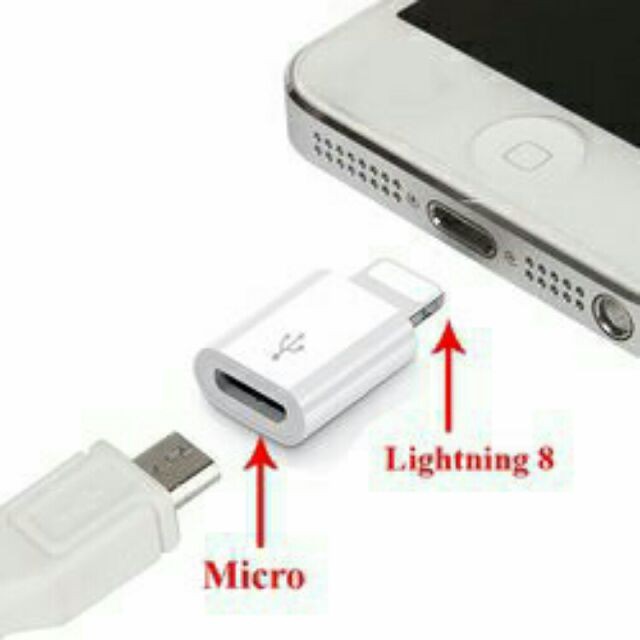 ĐẦU CHUYỂN ĐẦU SẠC ANDROID - MICRO USB THÀNH IPHONE 5-6-7