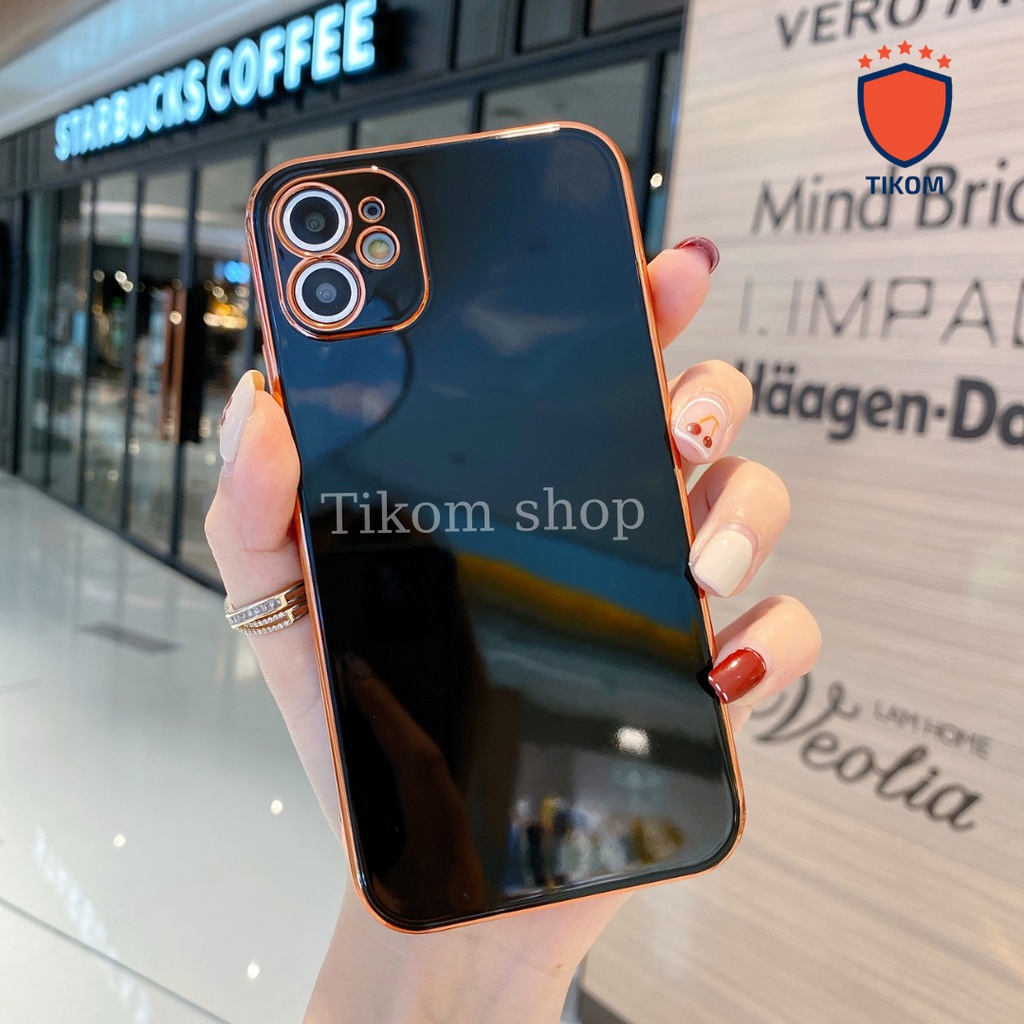 Ốp lưng iphone chống bẩn case điện thoại mạ vàng 13/13pro/promax/mini/6/6plus/6s/6splus/7/7plus/8/8plus Tikom Shop