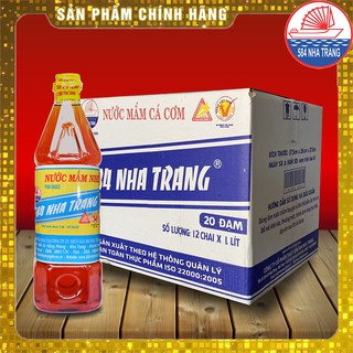 Thùng 12 chai  Nước mắm Cá cơm - 584 Nha Trang - Loại 20 độ đạm, Chai 1 Lít, Date mới nhất