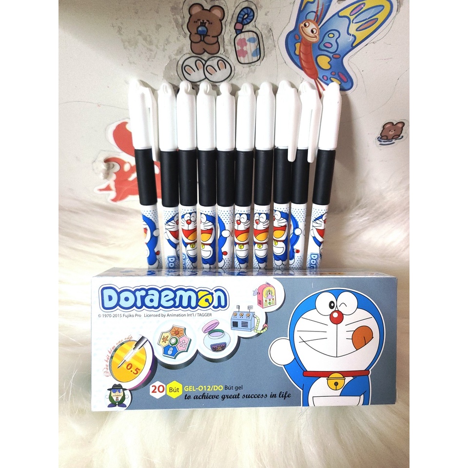 BỘ 10 CÂY BÚT GEL DORAEMON 012 MỰC ĐEN - NGÒI 0.5MM