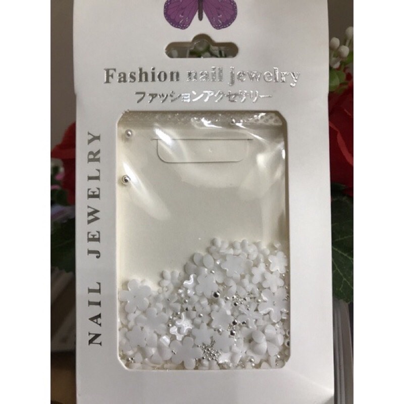 Phụ kiện hoa nhí mix bi trang trí móng siêu đẹp