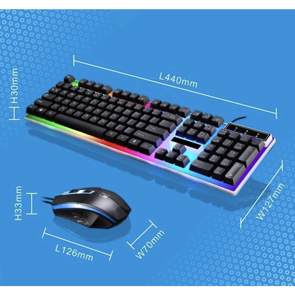 Bàn phím gaming có dây kèm chuột máy tính con báo có led 7 màu ấn tượng