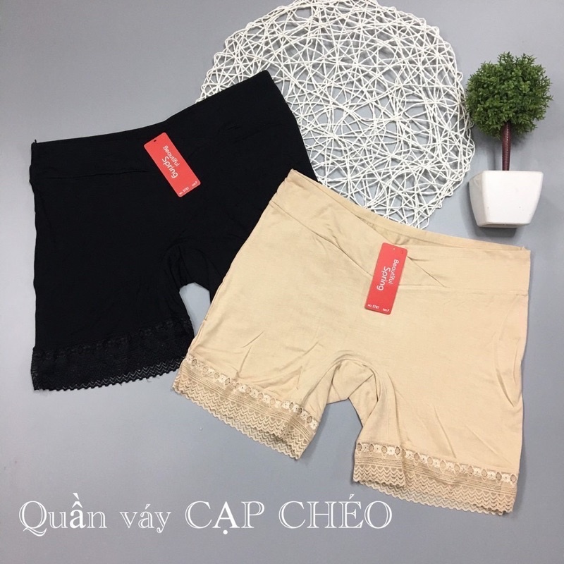 Quần mặc trong váy cạp chéo côtton Freesize