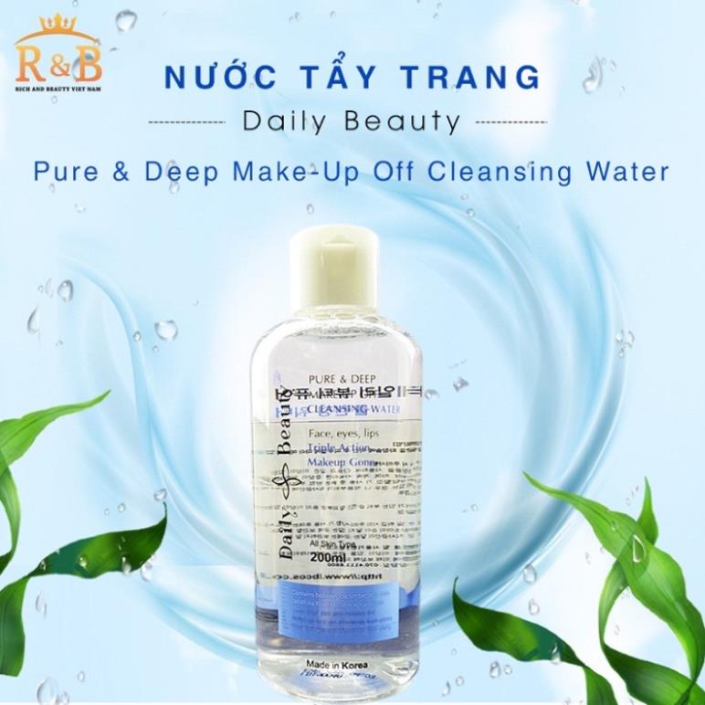 [Hàn Quốc] Nước tẩy trang làm sạc,dưỡng ẩm cho mọi loại da Daily Beauty Pure & Deep Make-up Off Cleansing Water | WebRaoVat - webraovat.net.vn