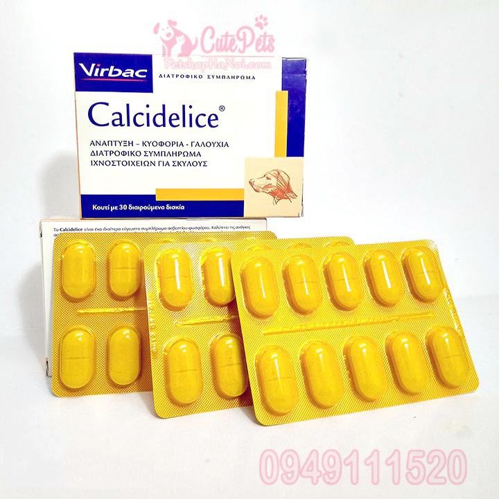 Thuốc bổ xung Canxi và khoáng chấc Virbac Calci Delice cho thú cưng - Thức ăn chó mèo CutePets