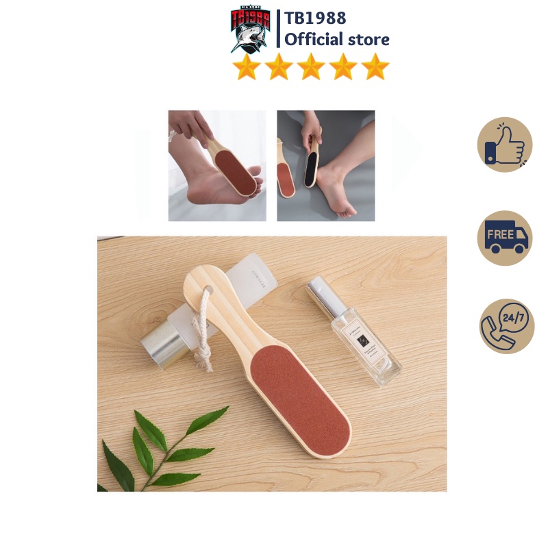Dụng cụ mài nhẵn tẩy da chết gót chân bằng gỗ và giấy nhám