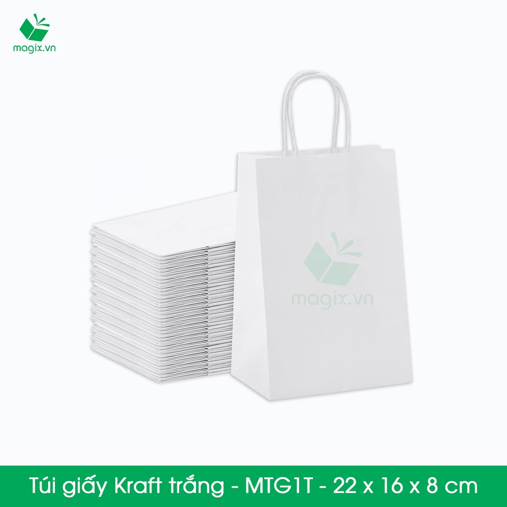 MTG1 MTG1T - 22x16x8 cm - Combo 20 túi giấy Kraft Nhật cao cấp