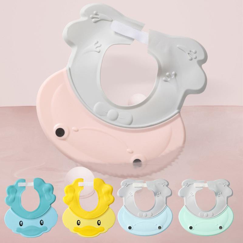 [Hàng mới về] Mũ gội đầu bằng silicon dẻo 2 trong 1 có thể điều chỉnh chống nước cho bé