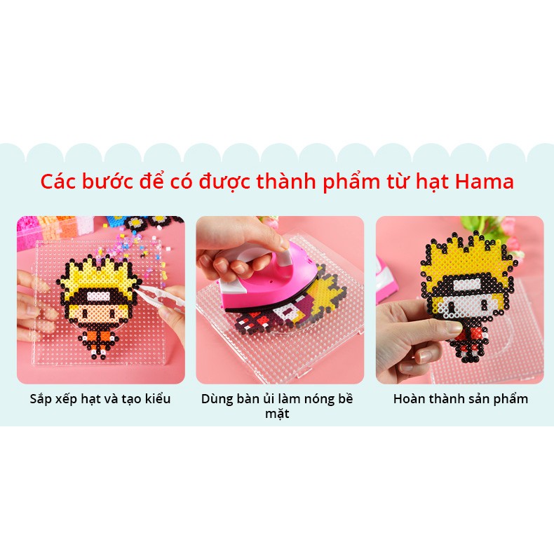 Combo 19 túi màu hạt hama/perler (Mỗi túi 1000 hạt) 2.6mm và 5mm - đủ phụ kiện