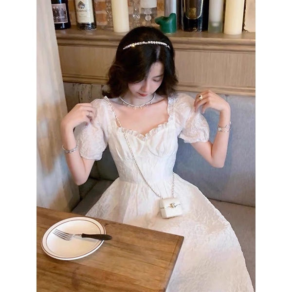 ĐẦM GẤM TRẮNG BÈO RÃ NGỰC MIDI XỐP