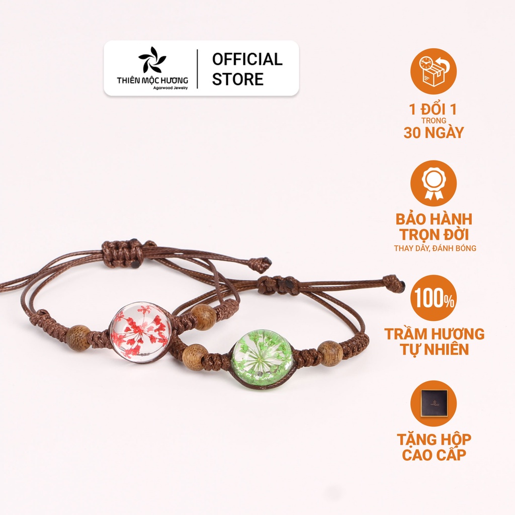 Vòng tay trầm hương tự nhiên ngọc nhị trầm THIÊN MỘC HƯƠNG may mắn thành công hạnh phúc