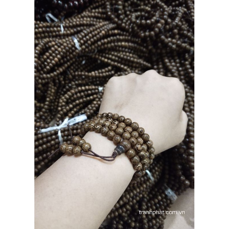 Tràng 108 hạt gỗ mân tự nhiên (mun đuôi công) 6ly