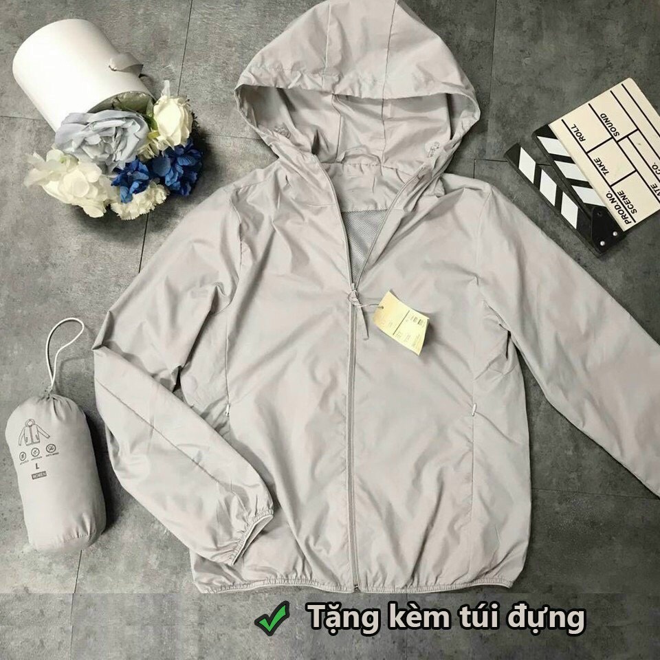 Áo gió nữ túi cuộn, áo khoác gió 2 lớp chống thấm nước