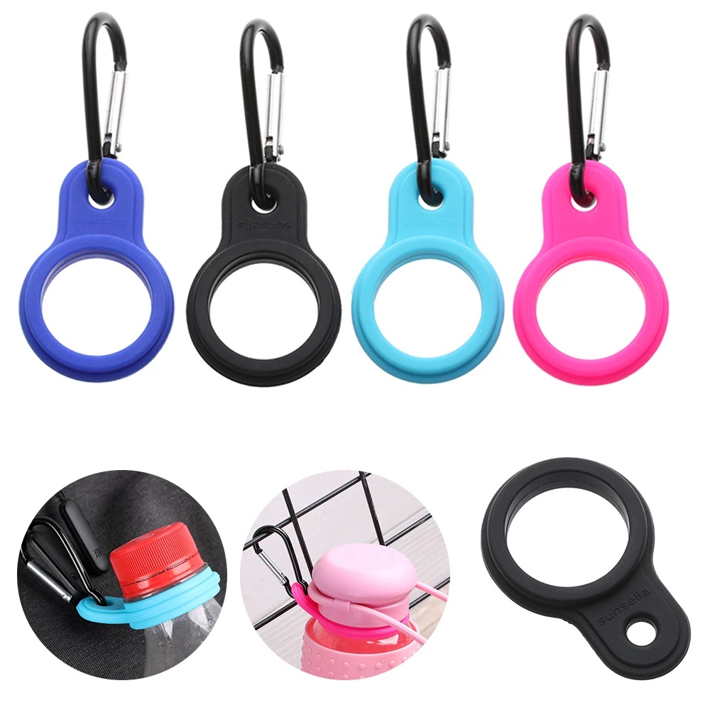 Kẹp Gắn Bình Nước Bằng Silicone Kèm Móc Khóa Tiện Dụng