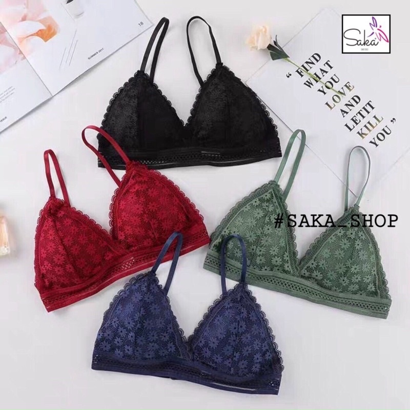 Áo ngực không gọng kèm mút ren hoa loại đẹp