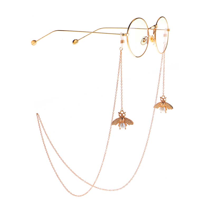 Dây Đeo Mắt Kính Chống Trượt Hình Con Ong Đính Ngọc Trai Xinh Xắn