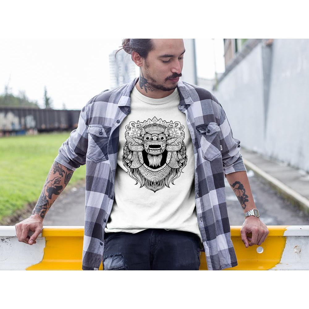 Áo thun Nam in hình hình vẽ đầu trâu trắng đen - Cotton Thun Phong Cách Cá Tính - Cực Chất Và Đẹp