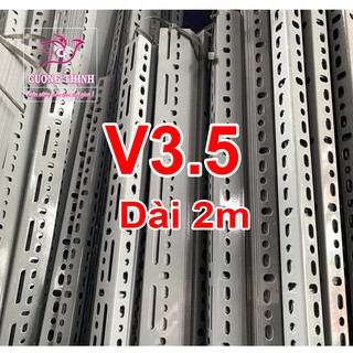 Sắt V lỗ V3.5 dài 2m, dày 1,6mm | Lắp ráp kệ sắt đa năng, Kệ sắt V lỗ