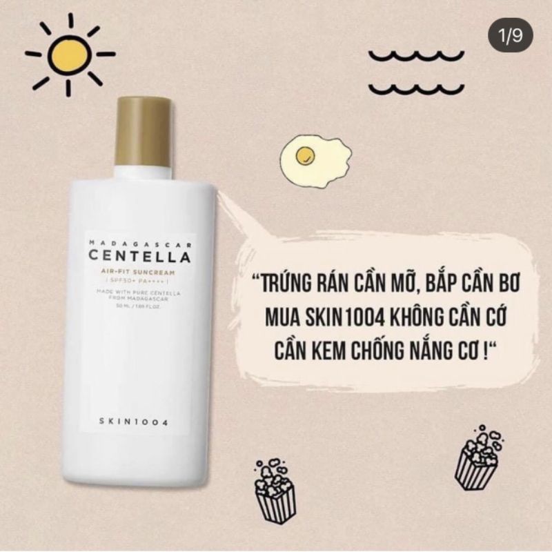 Kem Chống Nắng Skin1004 chiết xuất rau má cho da nhạy cảm