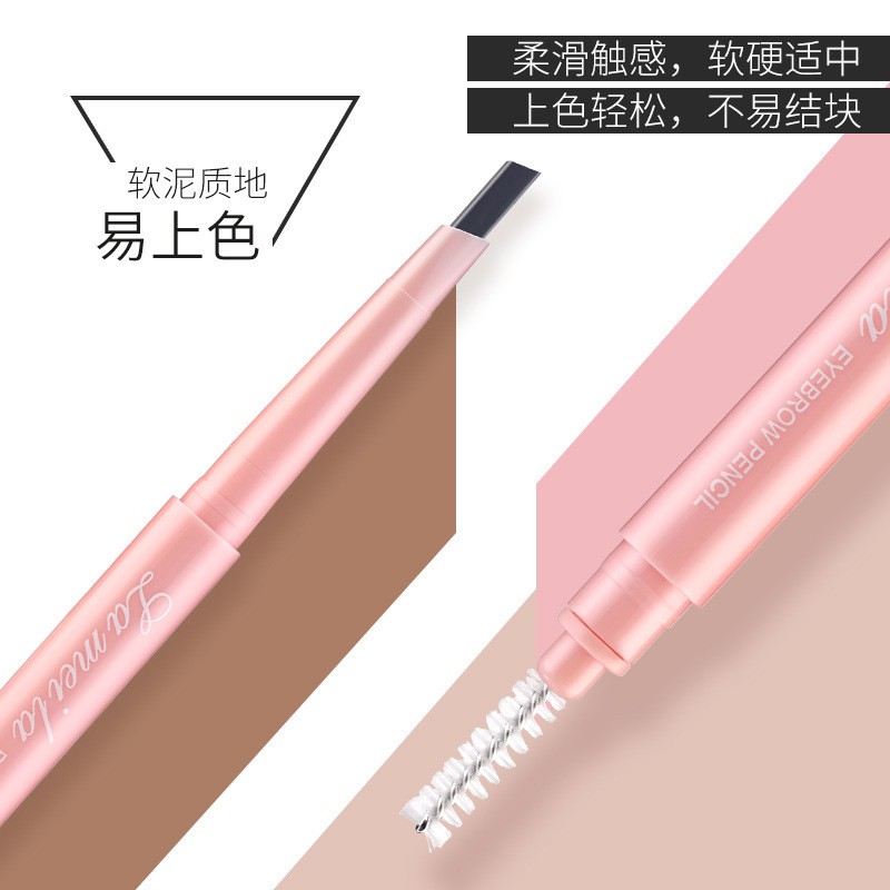 (Bán Buôn – Sỉ) Chì Kẻ Mày Hàn Quốc Vỏ Hồng 2 Đầu Không Thấm Nước Lâu Trôi Lameila Eyebrown Km14