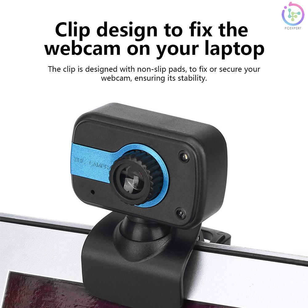 Portable HD Webcam 480P 30fps Camera with Mount Clip Built-in Microphone Notebook Laptop PC Desktop Computer Web Video Camera USB Plug &amp; Play for Online Conferences Meeting Video Call Live Streaming