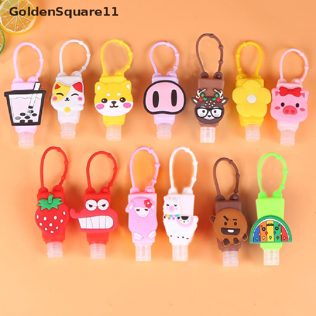 Giá Đỡ Chai Nước Rửa Tay Bằng Silicon Hình Động Vật / Trái Cây Hoạt Hình Nhỏ Gọn Goldsquare11