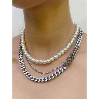 Set 2 Dây Chuyền Kim Loại Cá Tính Cho Nữ