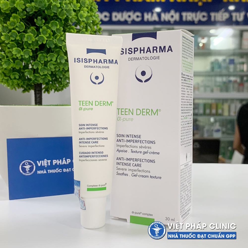 Kem giảm mụn trứng cá Isispharma TeenDerm Alpha Pure 30ml