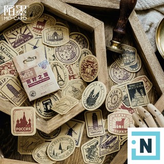 Set 46 Sticker Dán Retro International Hộp Mini | Dán Điện Thoại | Dán Laptop | Dán Mũ Bảo Hiểm | Dán Vali