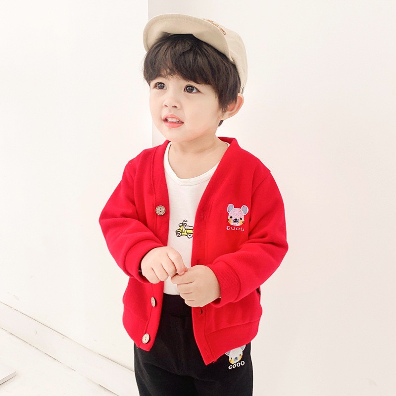 Áo Khoác Cardigan | Áo Len Tăm Mỏng Nhẹ Mẫu Mới Nhất Cho Bé Bé Trai Bé Gái Size Giữ Ấm Trong Tiết Trời Se Lạnh