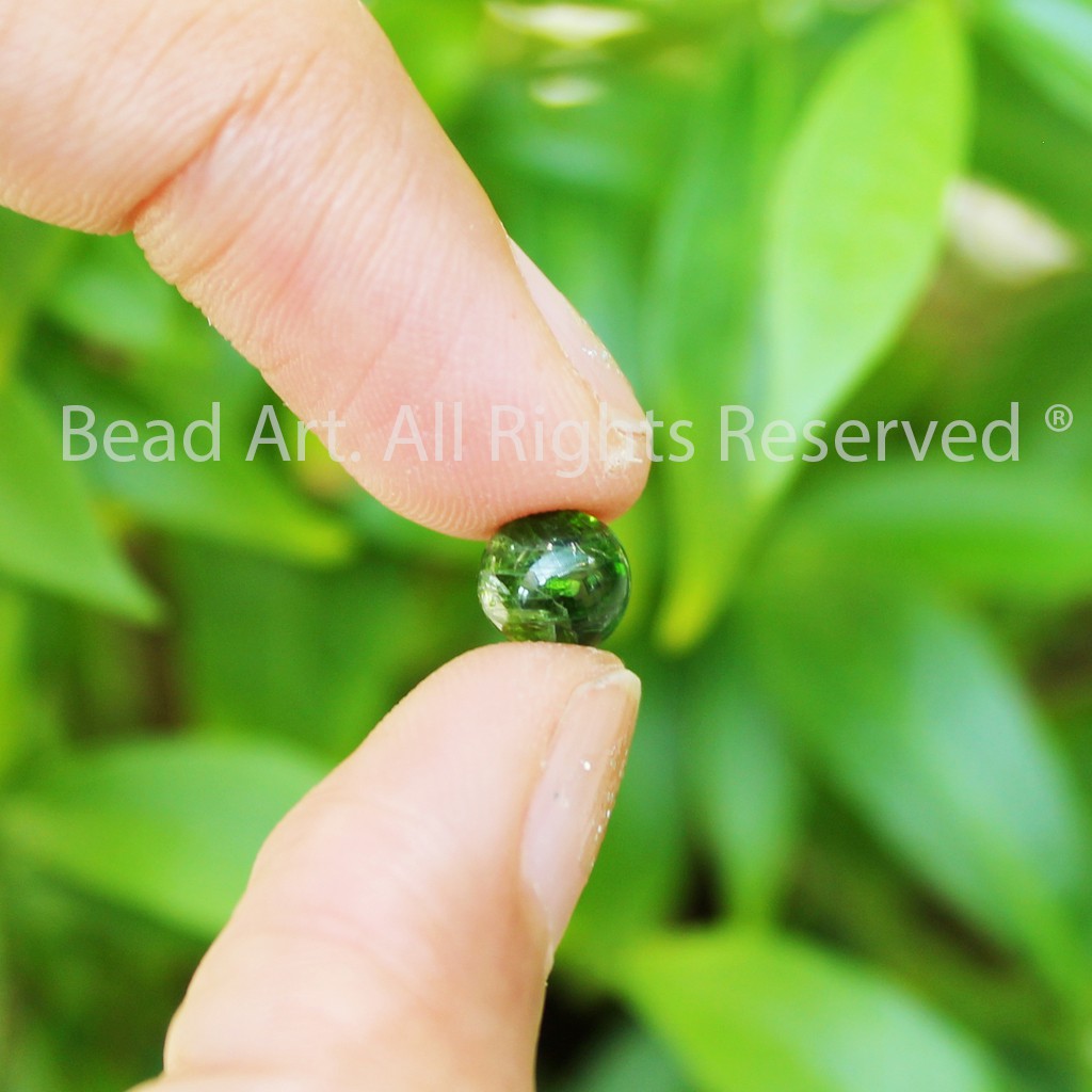 [ 1 Hạt] 6MM Diopside Xanh Lá, Đá Phối Vòng Tay Phong Thuỷ, Chuỗi Hạt, Mệnh Mộc, Hoả S37 - Bead Art
