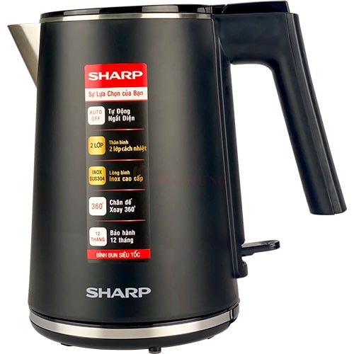 Bình đun siêu tốc Sharp 1 lít EKJ-10DVPS - Hàng chính hãng