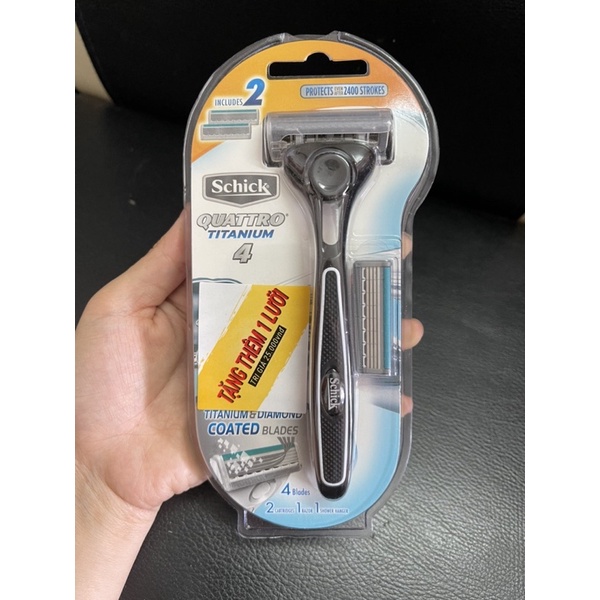 Dao cạo râu 4 lưỡi Schick Quattro titanium 4 lưỡi hàng chính hãng dksh
