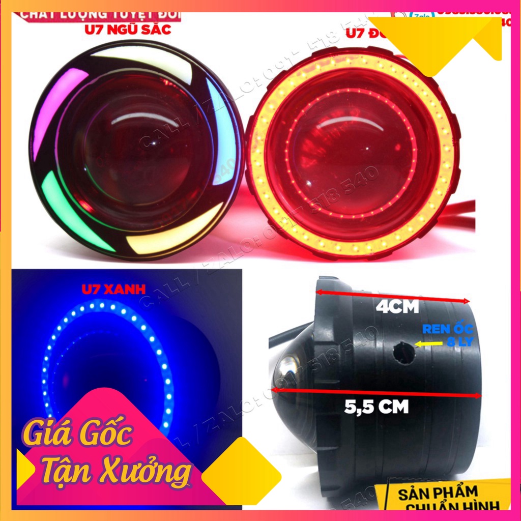 Đèn Led Trợ Sáng U7 NGẮN ngũ sắc