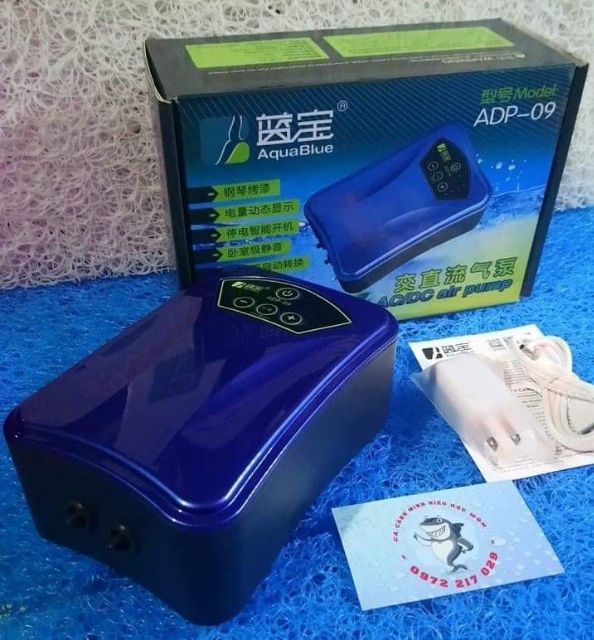 Máy oxi tích điện siêu êm Aquablue ADP-09 (Tặng kèm 2met dây và 2 cục sủi)