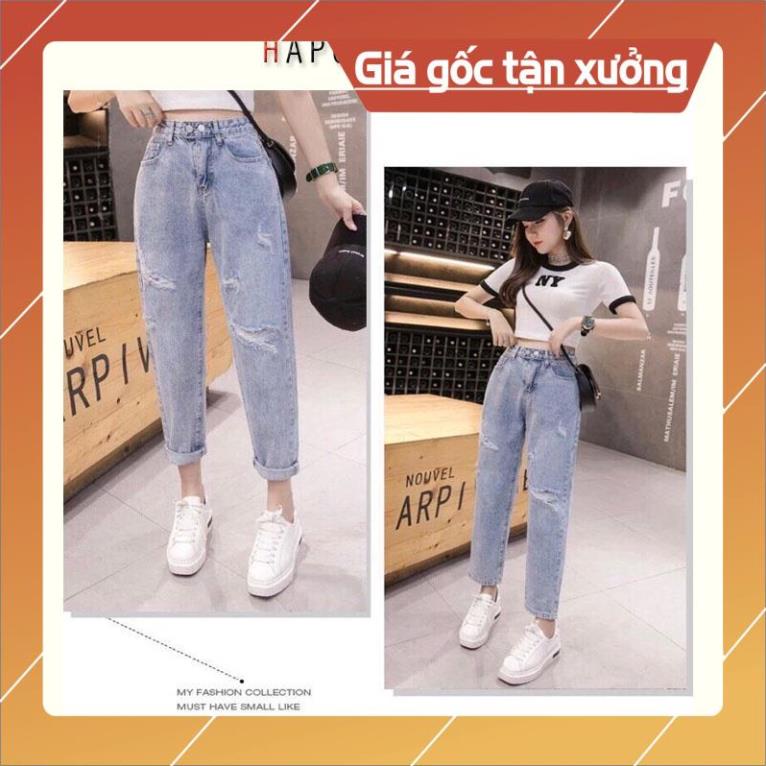 Khuyến mại Quần bò baggy nữ quần jean baggy nữ quần jeans nữ lưng cao chất đẹp Top xu hướng 2021 - HAPONO-J012 huyenjean