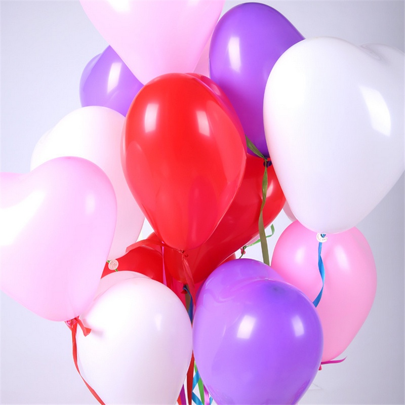 10 Bong Bóng Cao Su Hình Trái Tim Màu Trắng Dùng Trang Trí Tiệc Cưới, Sinh Nhật, Valentine