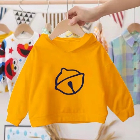 Áo hoodie nỉ Con Xinh phom rộng bé trai bé gái hình in Mèo DOREM, thời trang thu đông dành cho bé từ 4 đến 10 tuổi