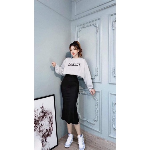 Chân váy đuôi cá Maika dáng dài màu đen phong cách Ulzzang Hàn Quốc tôn dáng cực đỉnh, phụ kiện thời trang nữ YUNA | WebRaoVat - webraovat.net.vn