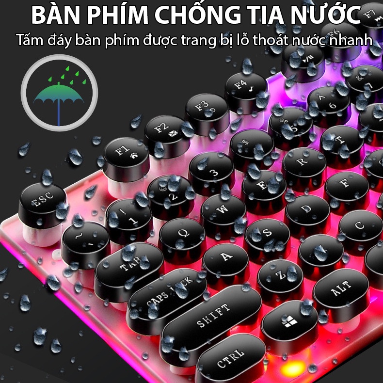 Bộ bàn phím chuột máy máy tính Coputa chuột bàn phím giả cơ có dây Gaming chơi game Full LED RGB GTX300