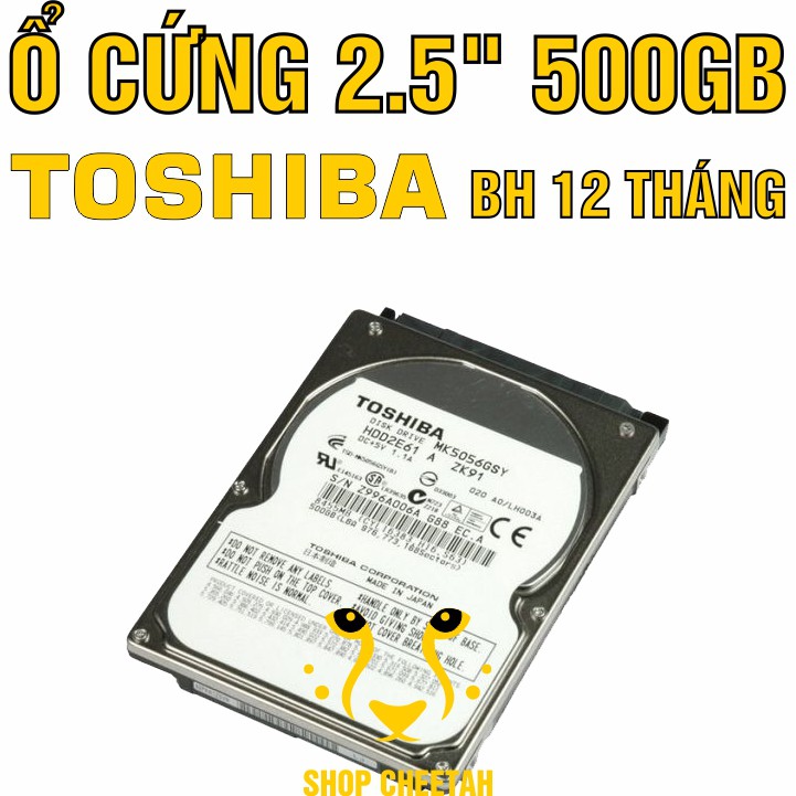 HDD 2.5” Toshiba 500GB – Ổ cứng Laptop chính hãng – Bảo hành 12 tháng – Mới 99% – Tháo từ máy nhập khẩu